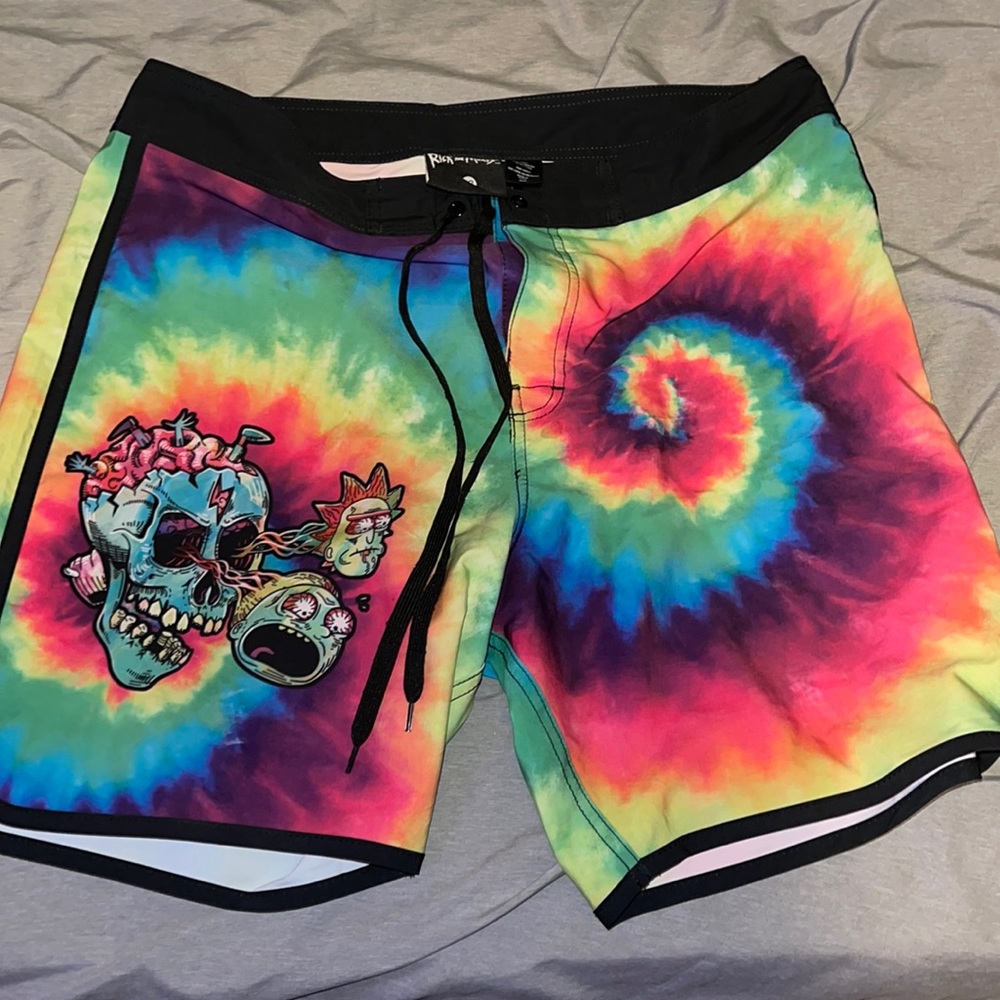 Rick and Morty Adult Swim Size 38 Tye Dye Board Shorts